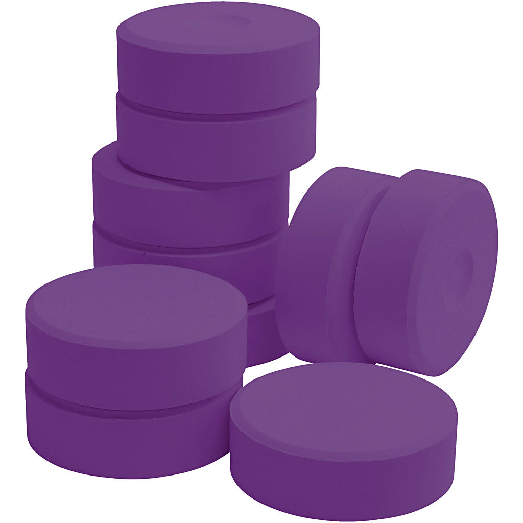 Watercolour, violet, H: 19 mm, D 57 mm, 10 pc