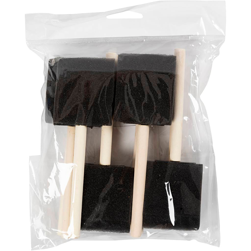 Foam Brushes, L: 15,5-16 cm, W: 25+50 mm, 2 pc
