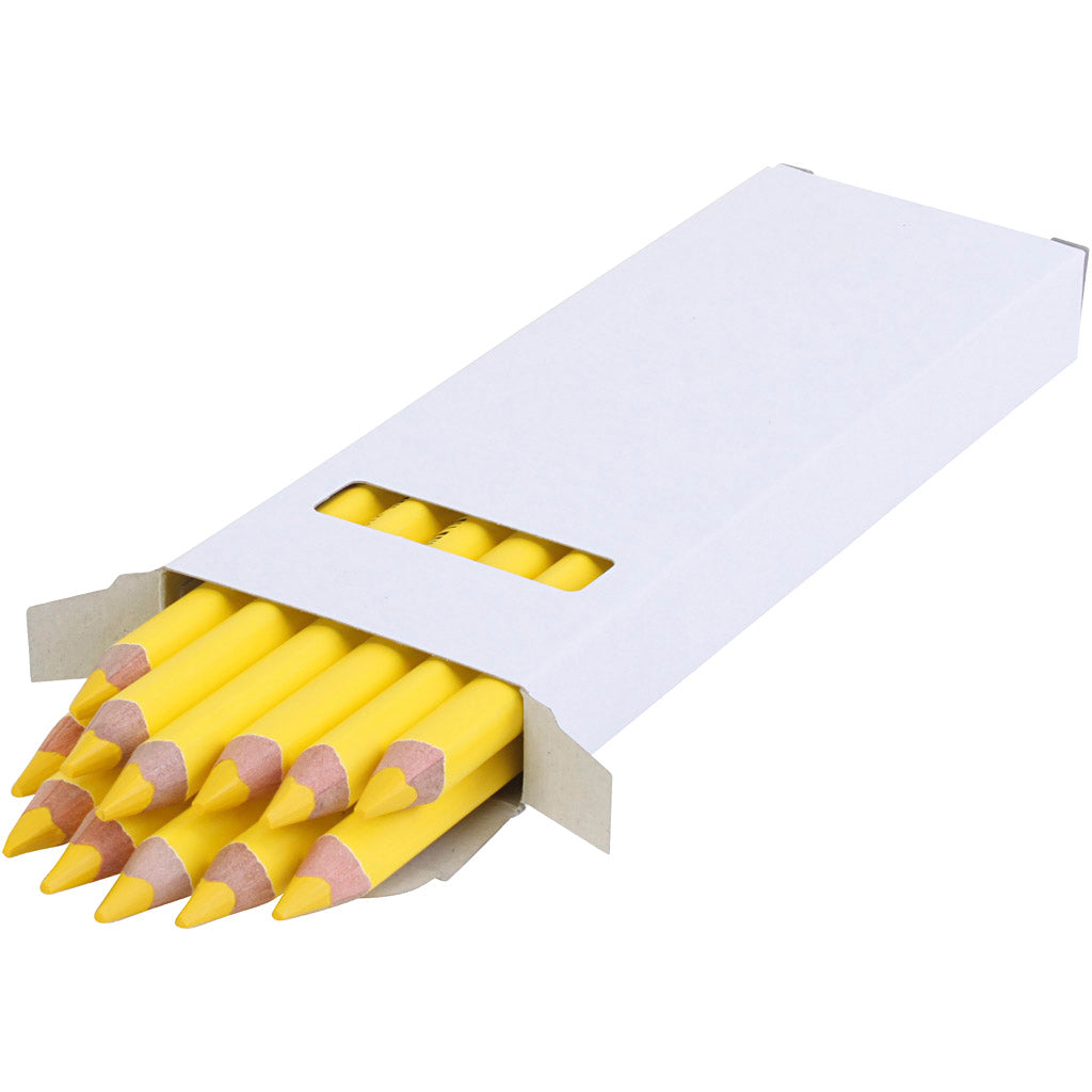 edu Jumbo Coloured Pencils, thickness 10 mm, lead 6,25 mm, light yellow, 12 pc