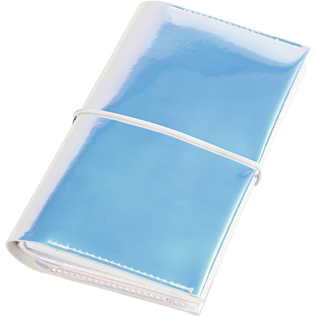 Planner, size 10x18x1,5 cm, elastic closure, holographically