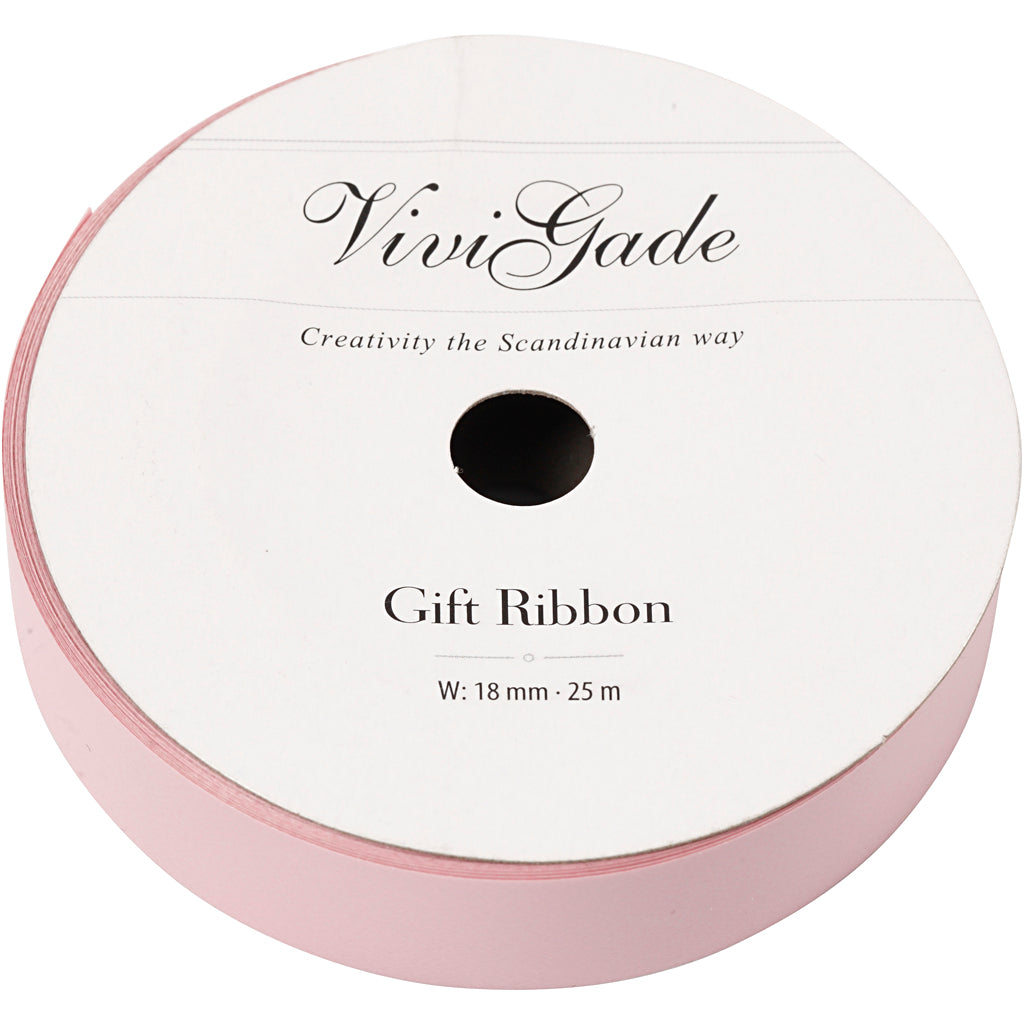 Curling Ribbon, W: 18 mm, matt, light red, 25 m/ 1 roll