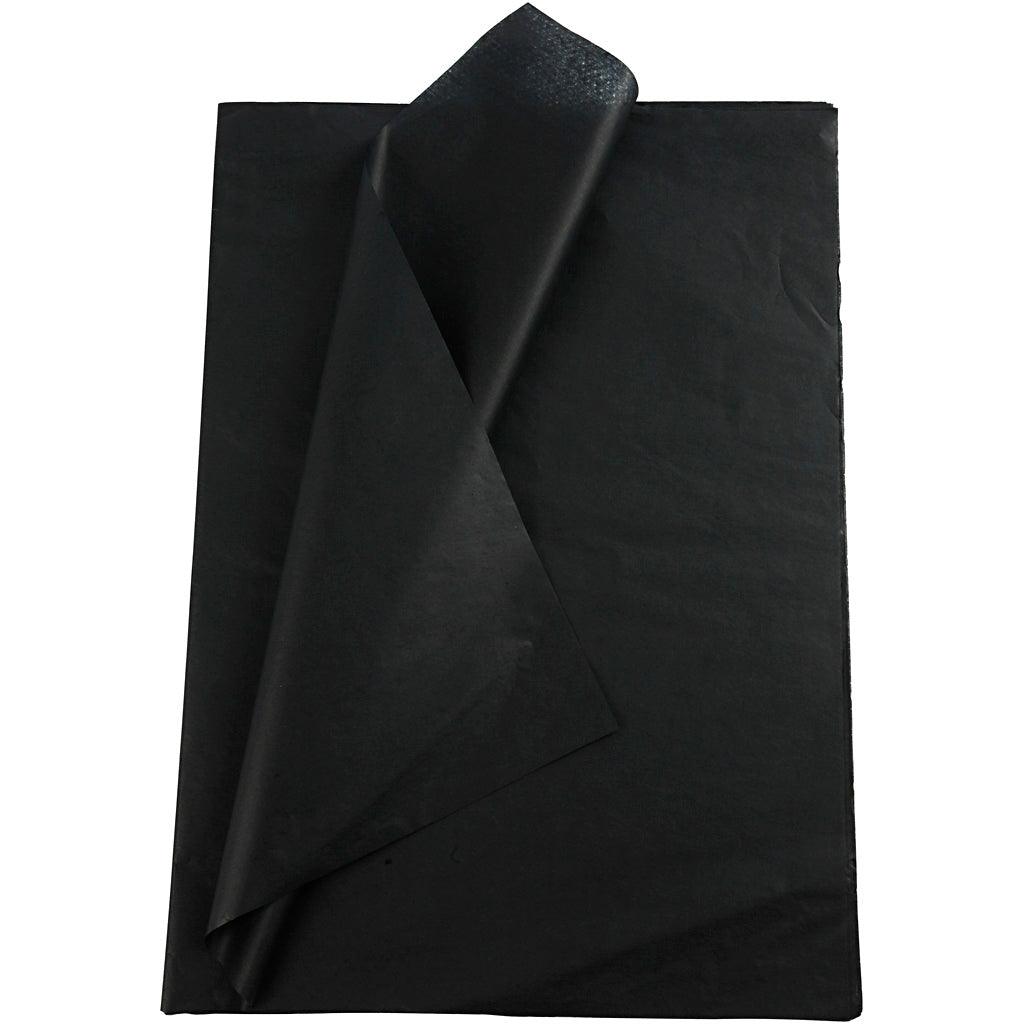 Tissue Paper, sheet 50x70 cm, 17 g, black, 10 sheet