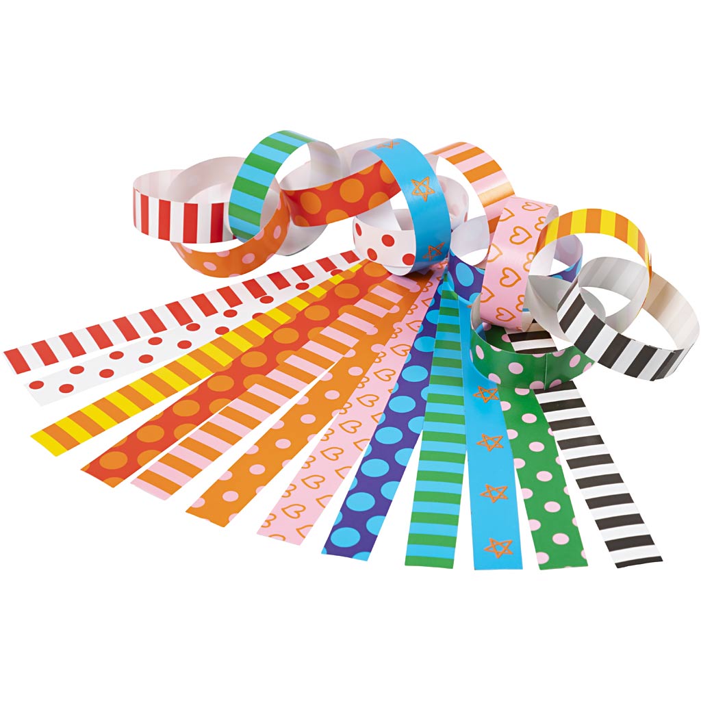 Paper Chains, Pattern, L: 16 cm, W: 15 mm, 2400 pc