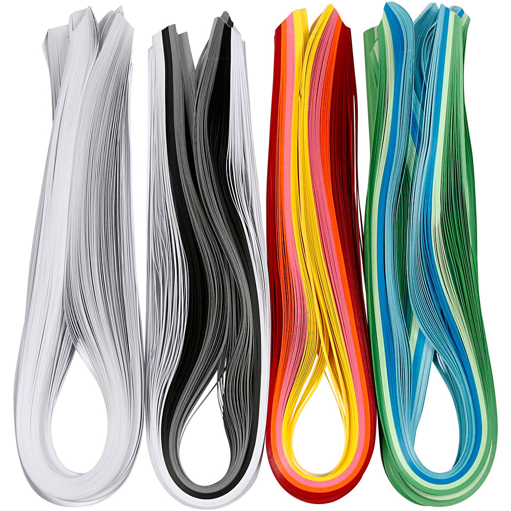 Quilling Paper Strips, L: 78 cm, W: 5 mm, 120 g, assorted colours, 12x100 pc