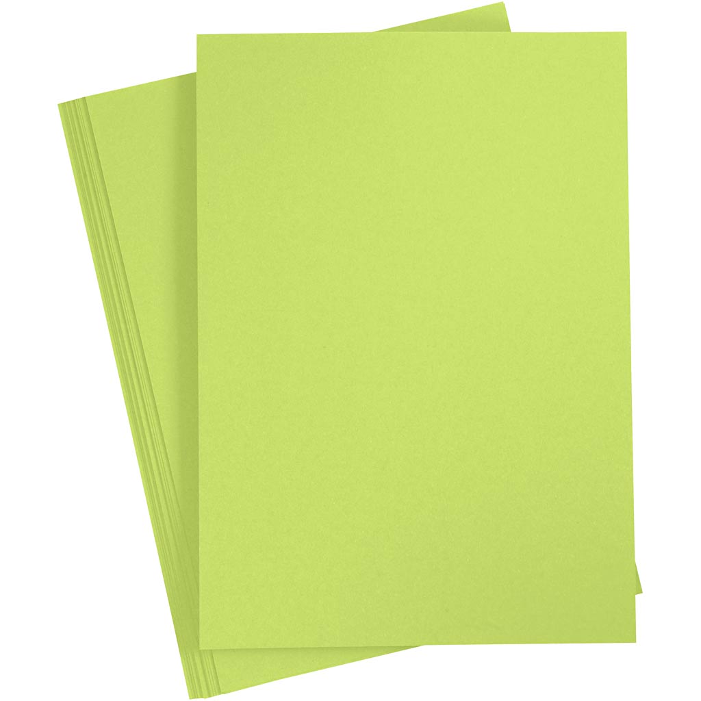 Card, A4, sheet 210x297 mm, 180 g, light green, 20 sheet
