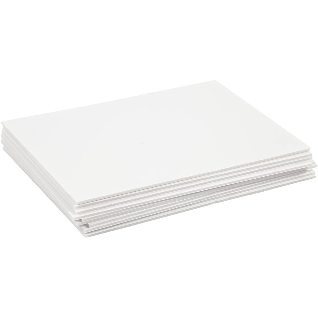 Foam board, A4, sheet 210x297 mm, thickness 3 mm, white, 10 sheet