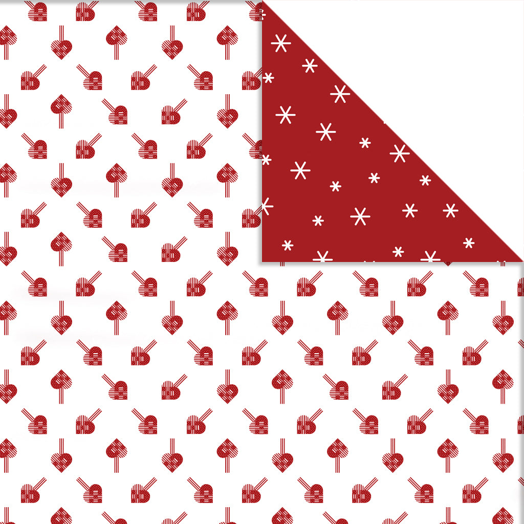 Design Paper, hearts and ice crystals, sheet 30,5x30,5 cm, 180 g, 3 sheet