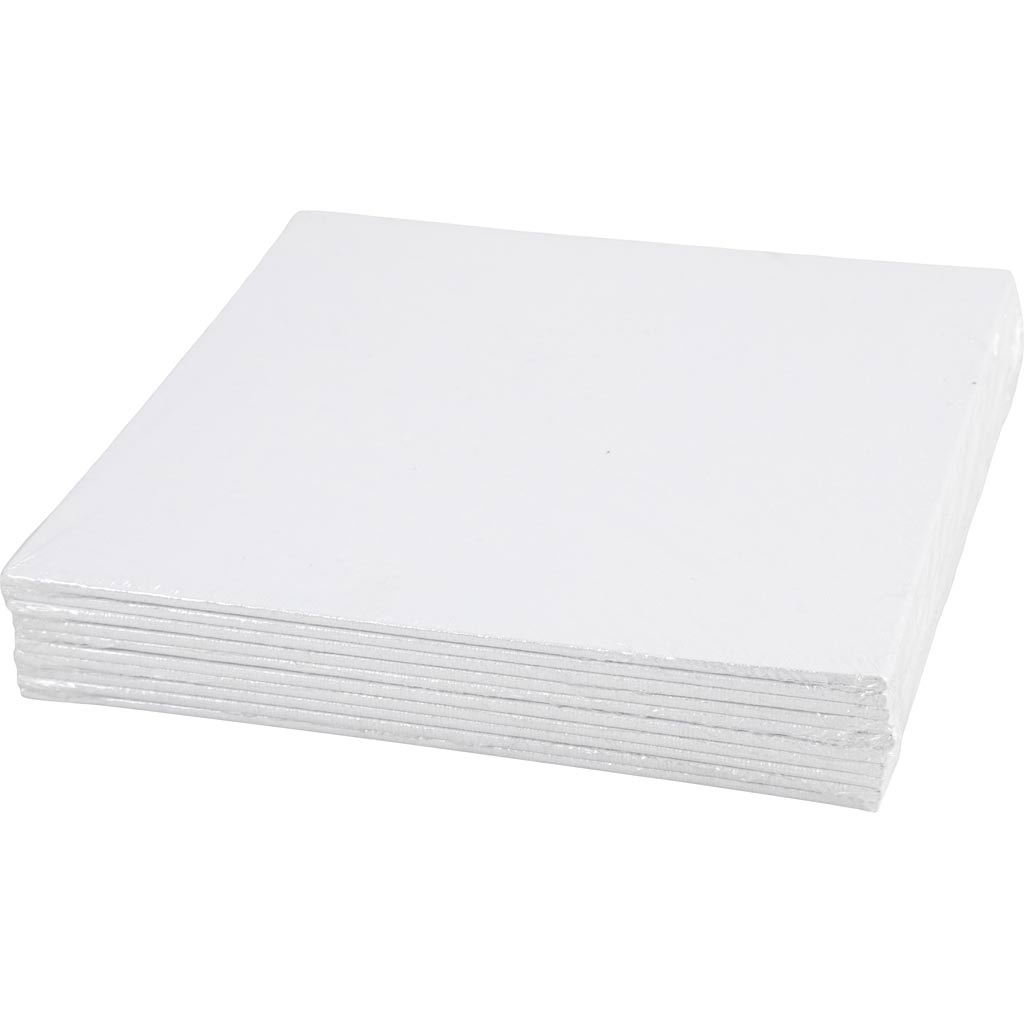 Canvas Panel, size 20x20 cm, thickness 3 mm, 280 g, white, 10 pc