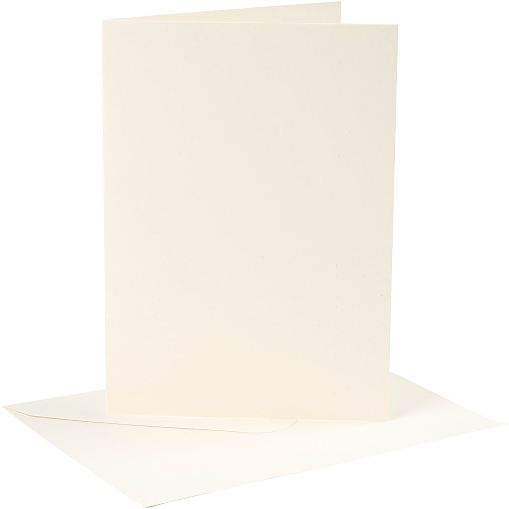Cards and envelopes, card size 12,7x17,8 cm, envelope size 13,3x18,5 cm, 220 g, off-white, 4set