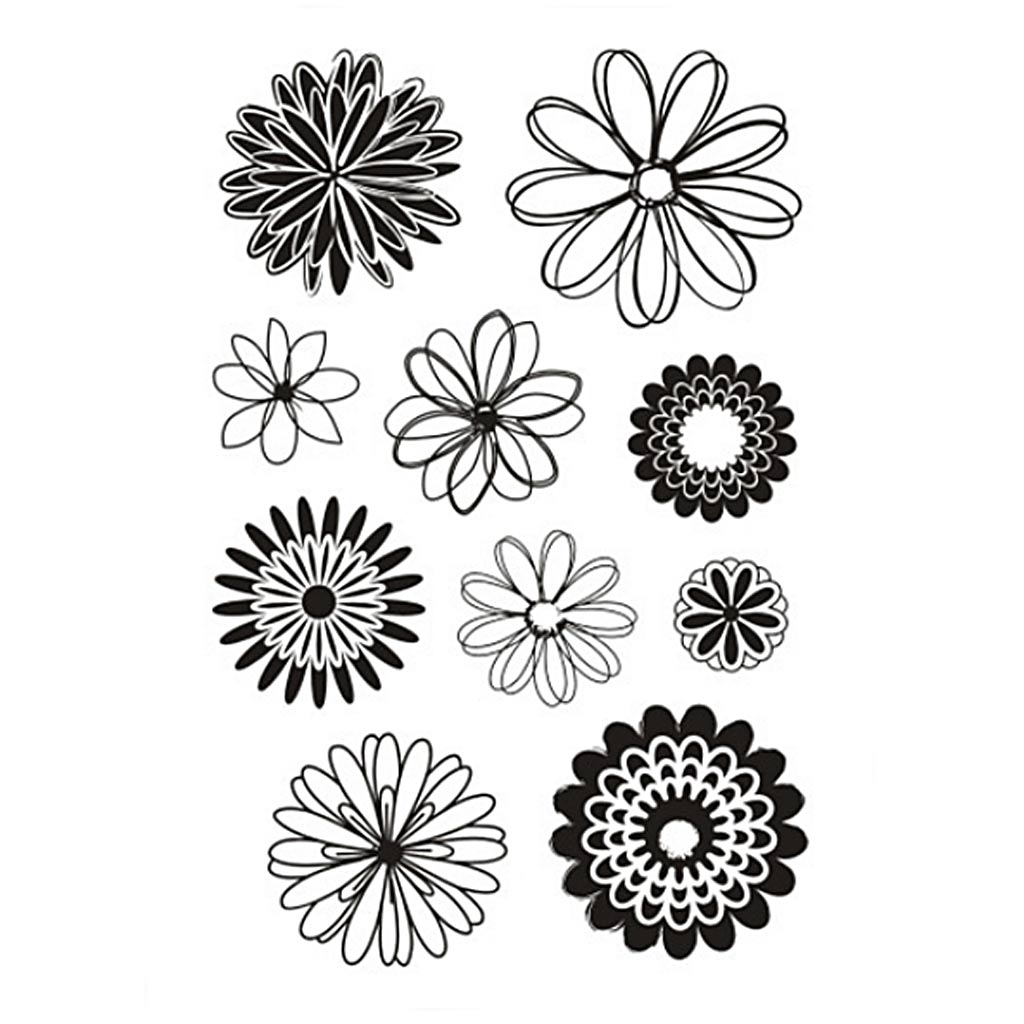 Clear Stamps, flowers, sheet 11x15,5 cm, 1 sheet