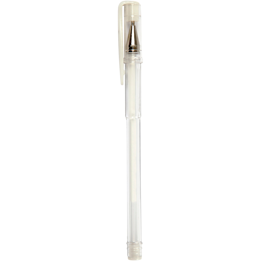 Gel Pens, line 0,8 mm, white, 6 pc