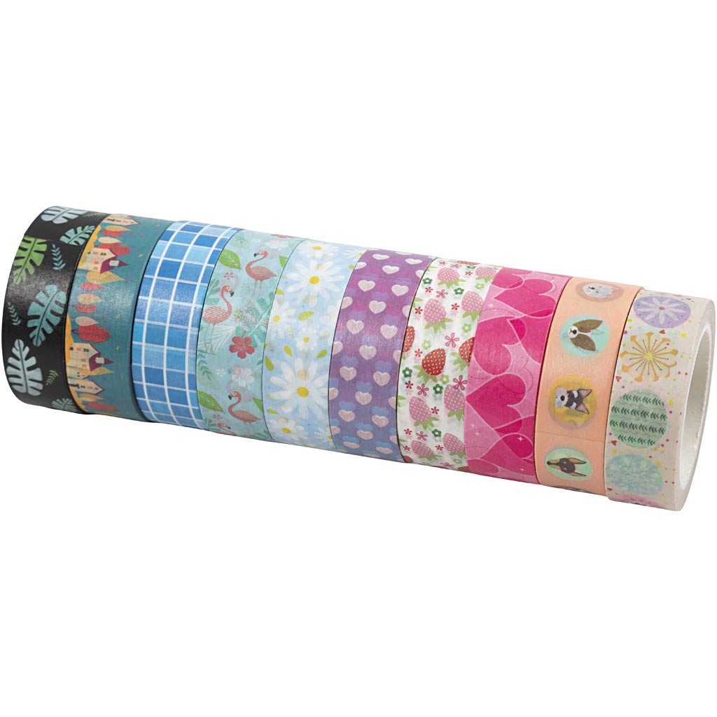 Washi Tape, W: 15 mm, 10x10 m