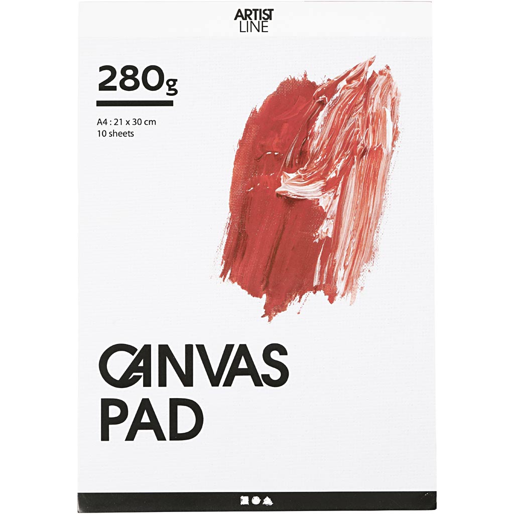 Canvas Pad, A4, sheet 210x297 mm, 280 g, white, 10 sheet/ 1 pc