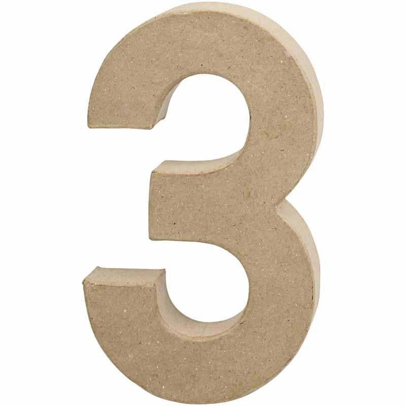 Number, 3, H: 20,2 cm, W: 11,8 cm, thickness 2,5 cm
