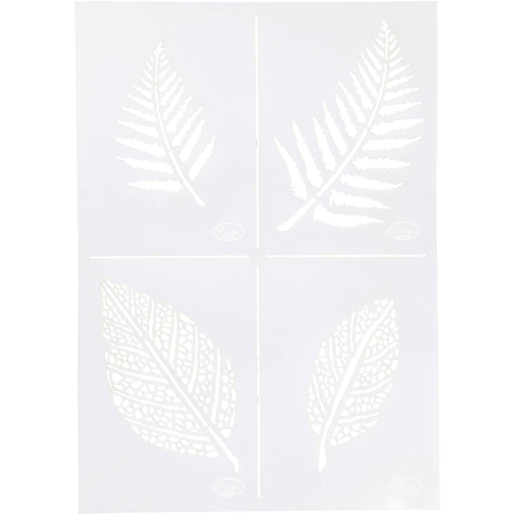 Stencil , leaves, A4, sheet 210x297 mm