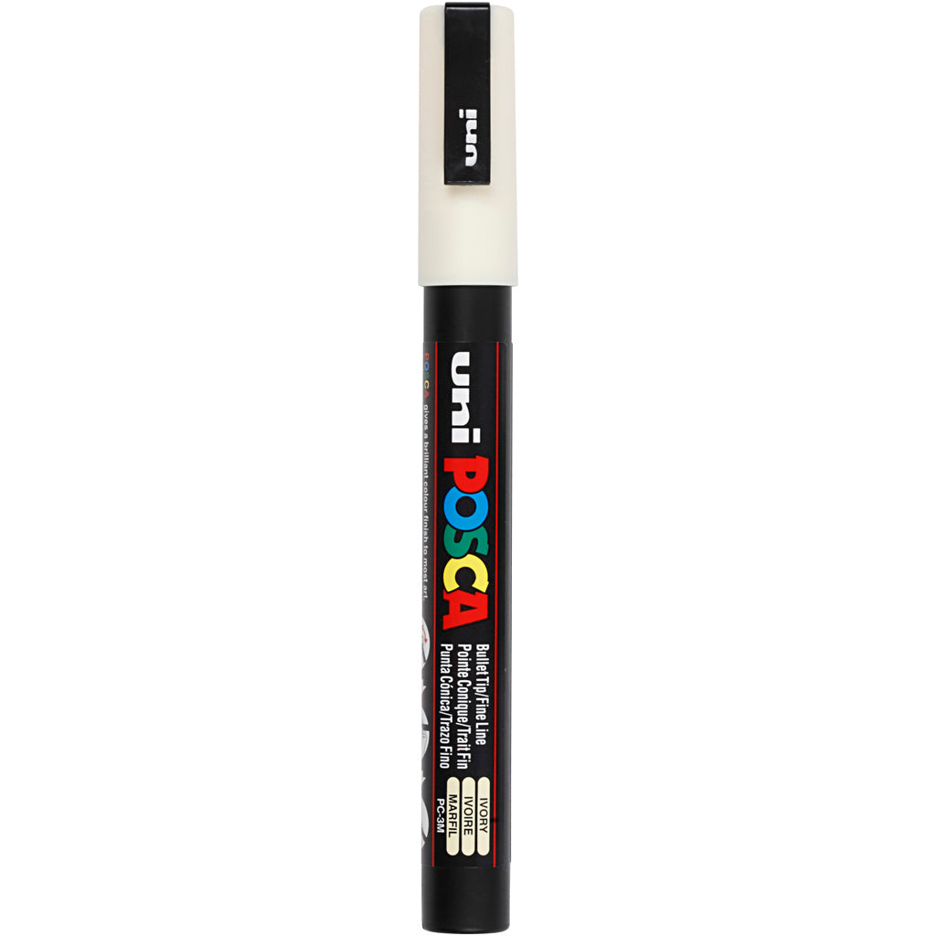 Posca Marker, no. PC-3M, line 0,9-1,3 mm, fine, ivory