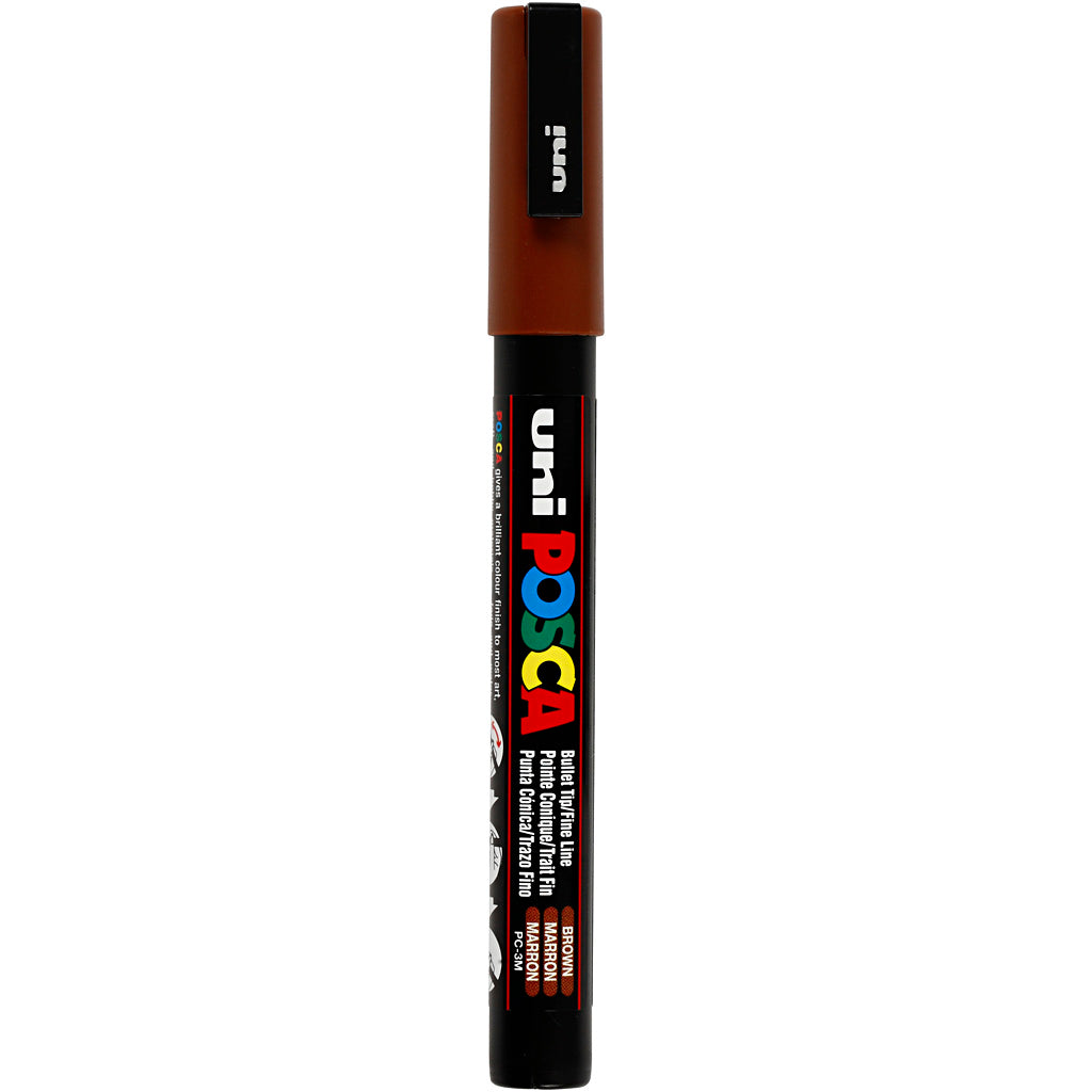 Posca Marker, no. PC-3M, line 0,9-1,3 mm, fine, brown