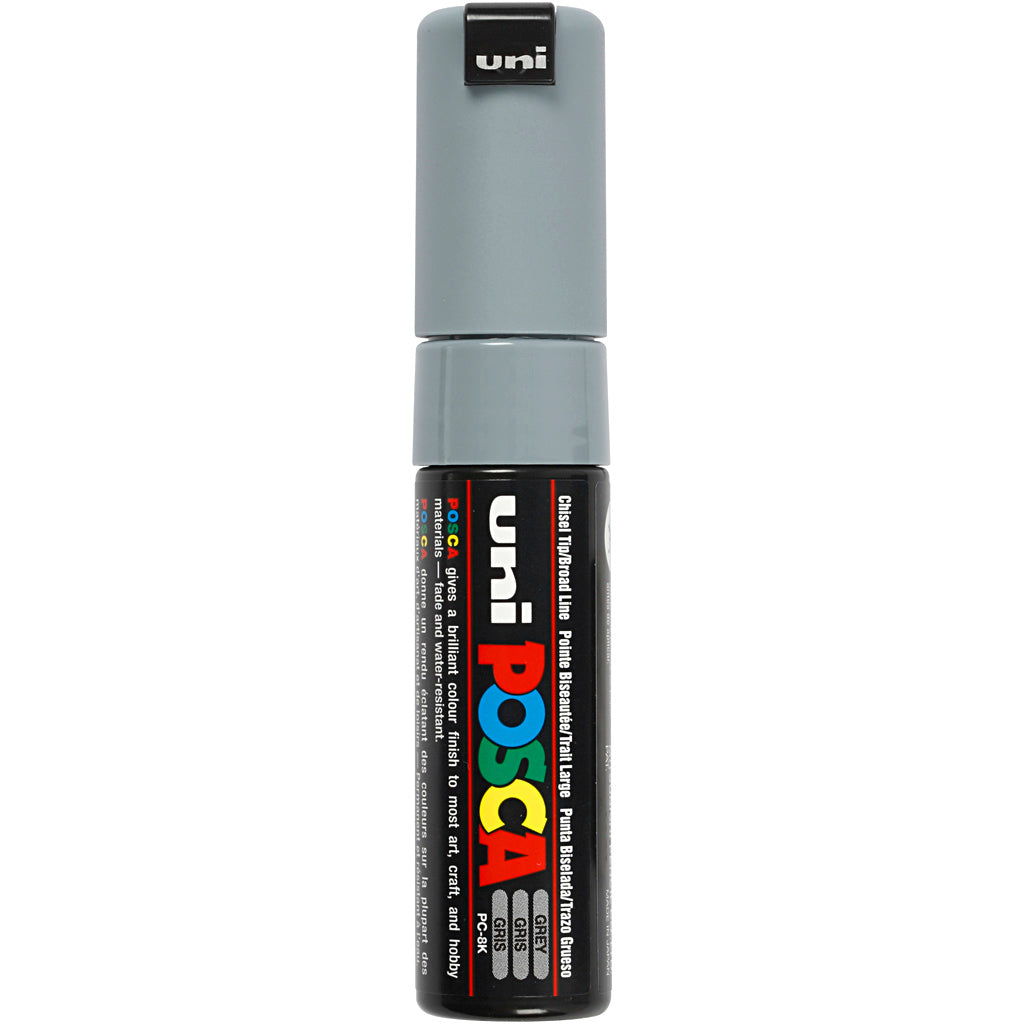 Posca Marker, no. PC-8K, line 8 mm, broad, grey
