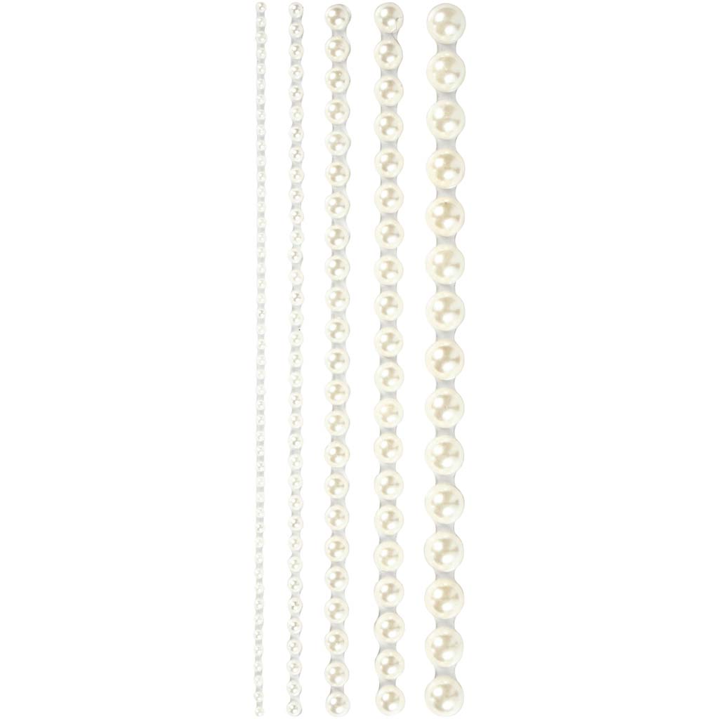 Half Pearls, size 2-8 mm, white, 140 pc