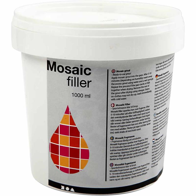 Mosaic Tile Grout, white, 1000 ml/ 1 bucket