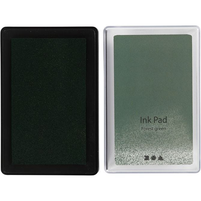 Ink Pad, H: 2 cm, size 9x6 cm, leaf green