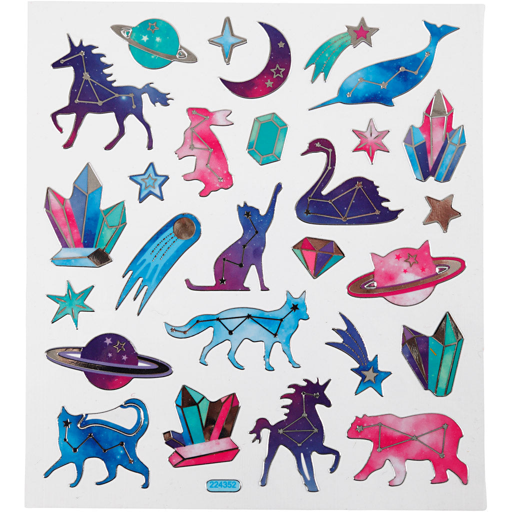 Stickers, Star maps, sheet 15x16,5 cm, 1 sheet