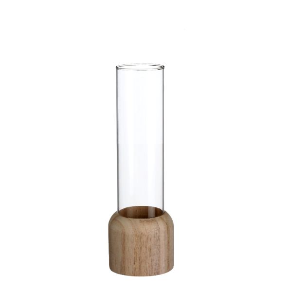 Wooden Base with Test Tube Ø5cm and 28cm tall (1 pc)