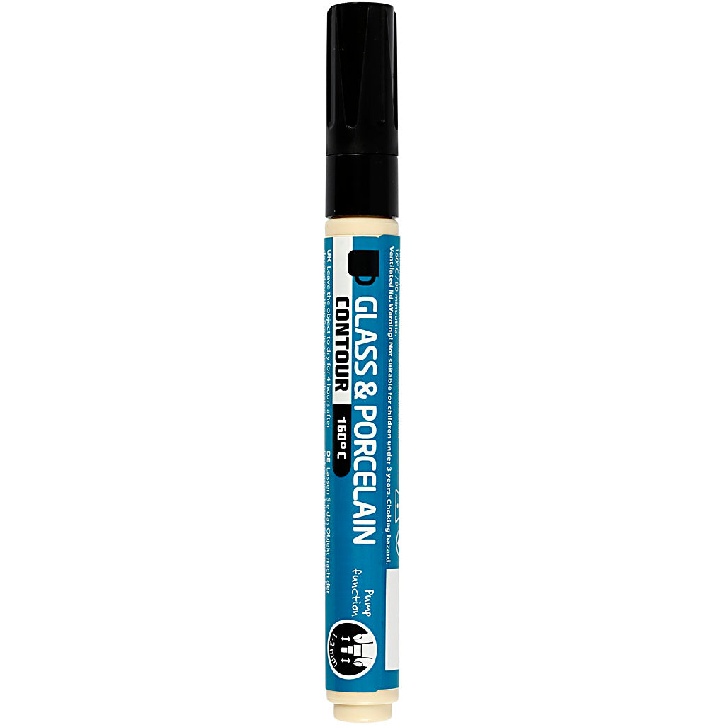 Glass & Porcelain Contour, line 1-2 mm, opaque, black