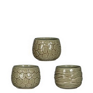 Plant pot Mila craquele glaze Green 7cm high (9 pcs.)