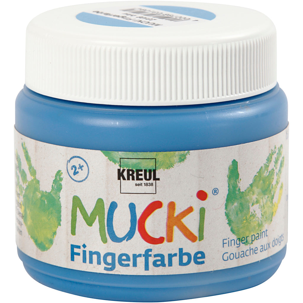 Mucki Finger Paint, blue, 150 ml/ 1 tub