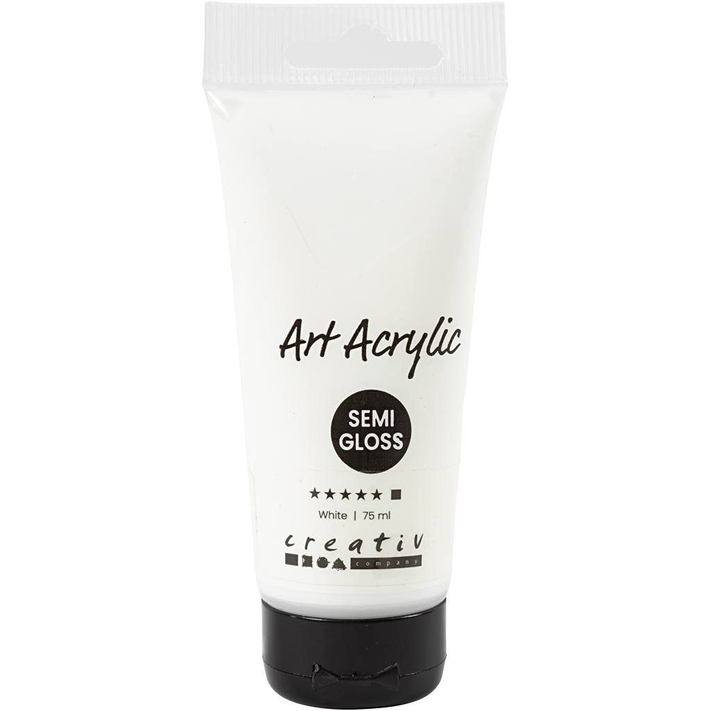 Art Acrylic, semi-glossy, opaque, white, 75 ml/ 1 bottle