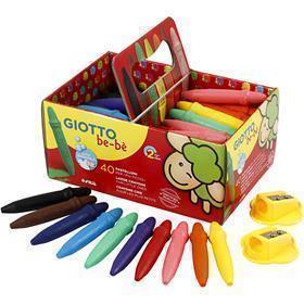 Wax Crayons, L: 7 cm, dia. 11 mm, 40 pc