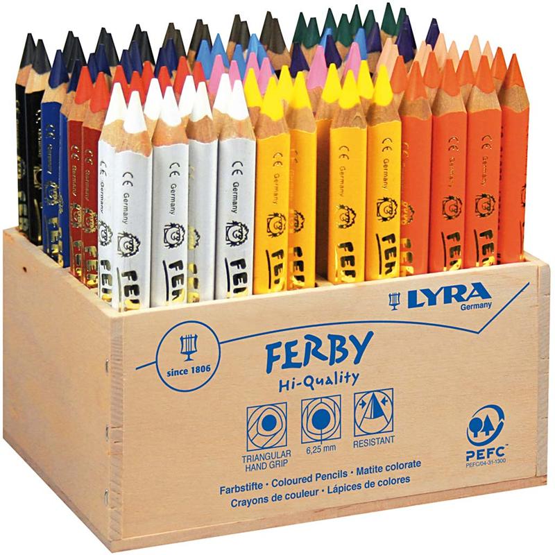 Super Ferby 1 Colouring Pencils, L: 12 cm, lead 6,25 mm, assorted colours, 96 pc