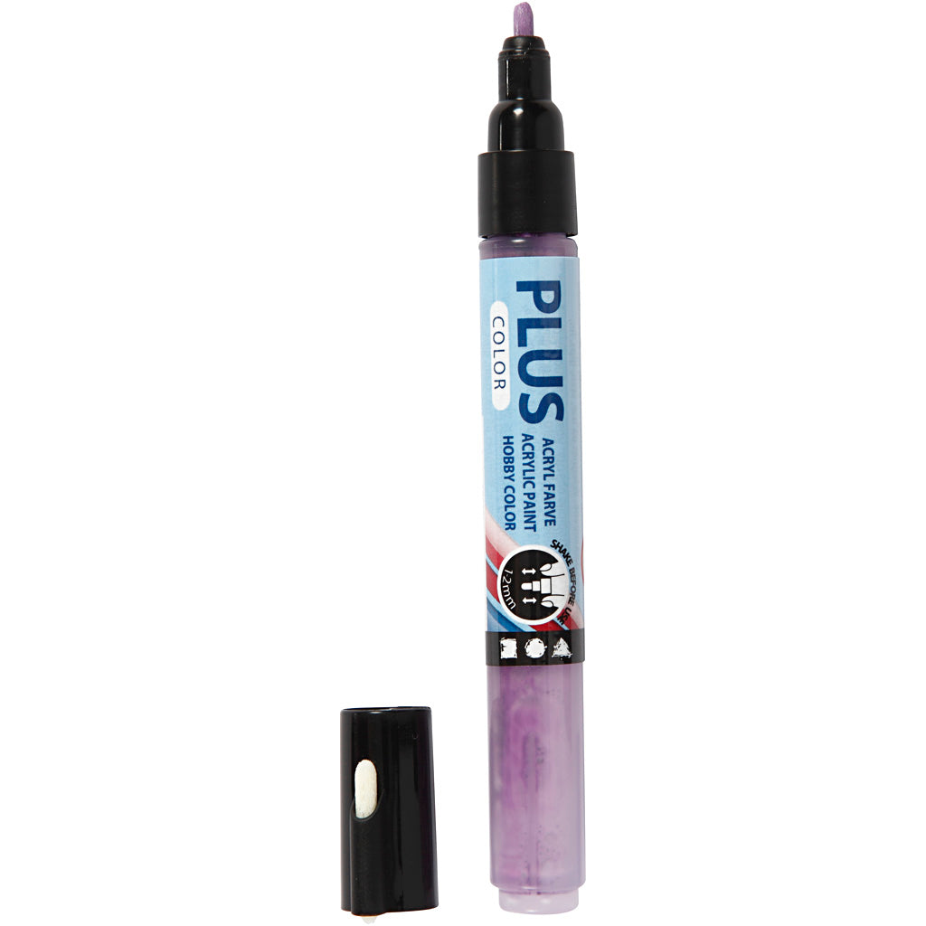 Plus Color Marker, L: 14,5 cm, line 1-2 mm, dark lilac, 5,5 ml