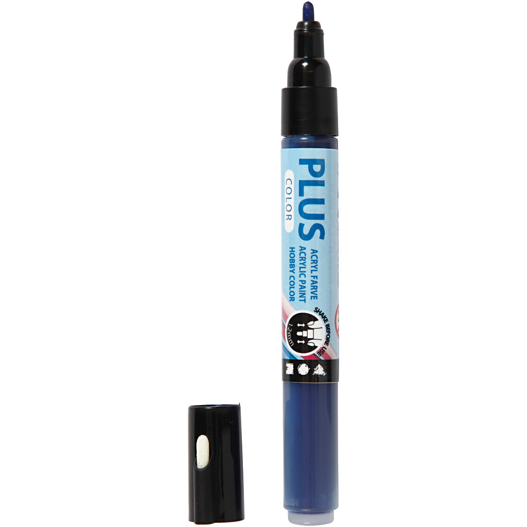 Plus Color Marker, L: 14,5 cm, line 1-2 mm, navy blue, 5,5 ml