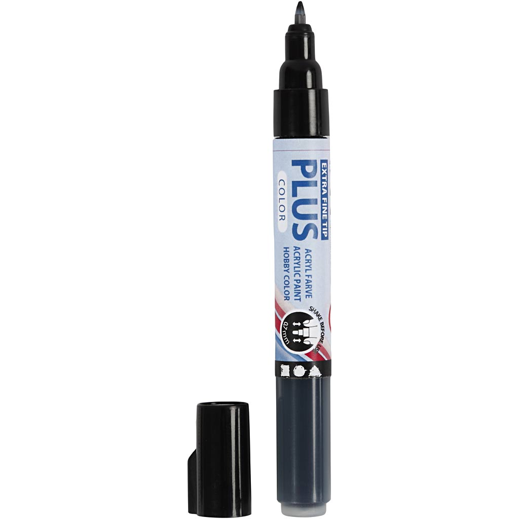 Plus Color Marker, L: 14,5 cm, line 0,7 mm, black, 5,5 ml