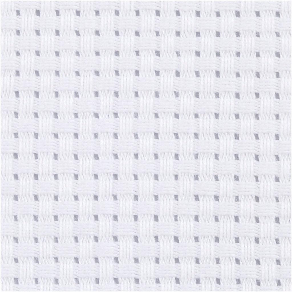 Aida Fabric, size 50x50 cm, 35 squares per 10cm , white