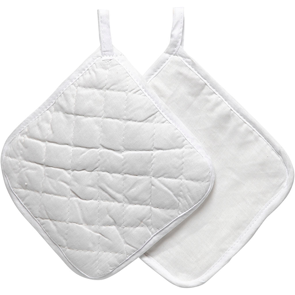 Pot Holders, size 20x20 cm, 145 g, white, 4 pc