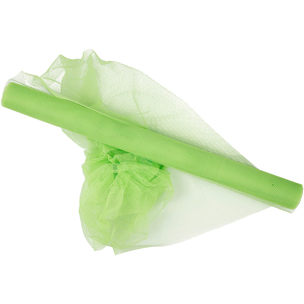 Tulle, W: 50 cm, neon green, 5 m/ 1 roll