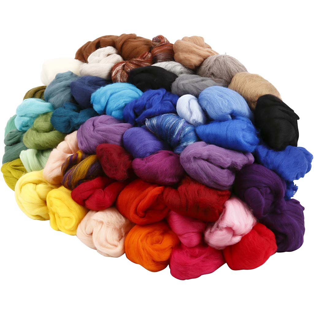 Merino Wool, thickness 21 my, Content may vary , assorted colours, 20x20 g