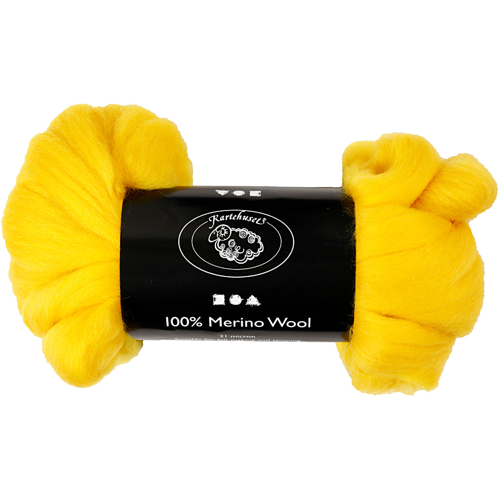 Merino Wool, thickness 21 my, sun yellow, 100 g