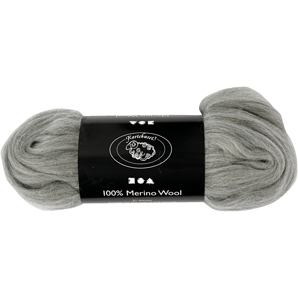 Merino Wool, thickness 21 my, grey, 100 g