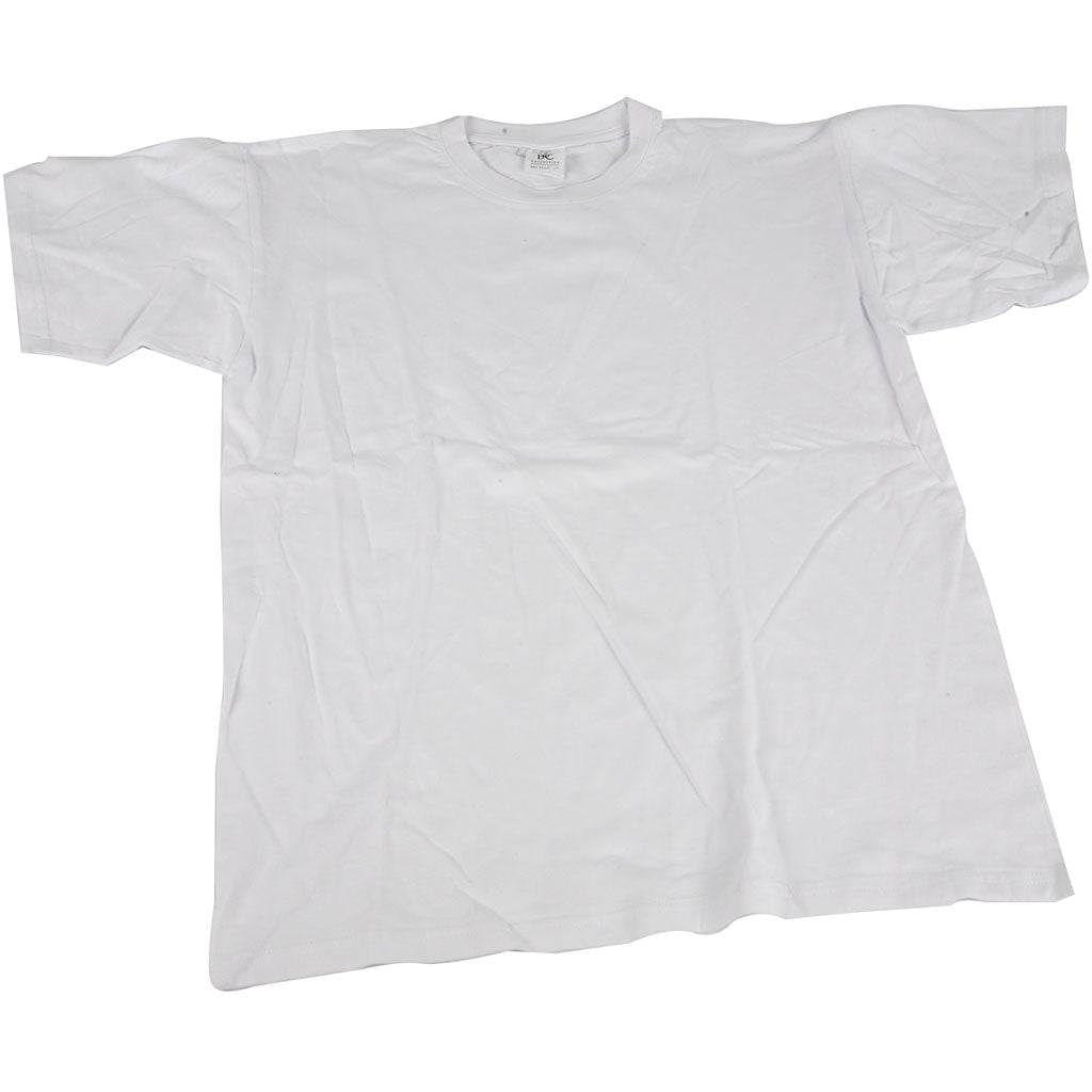 T-shirts, W: 52 cm, size medium, round neck, 145 g, white