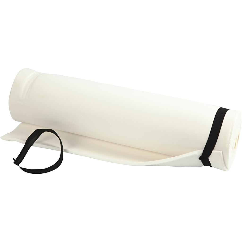 Roll Mat, L: 180 cm, W: 50 cm, thickness 6 mm, white