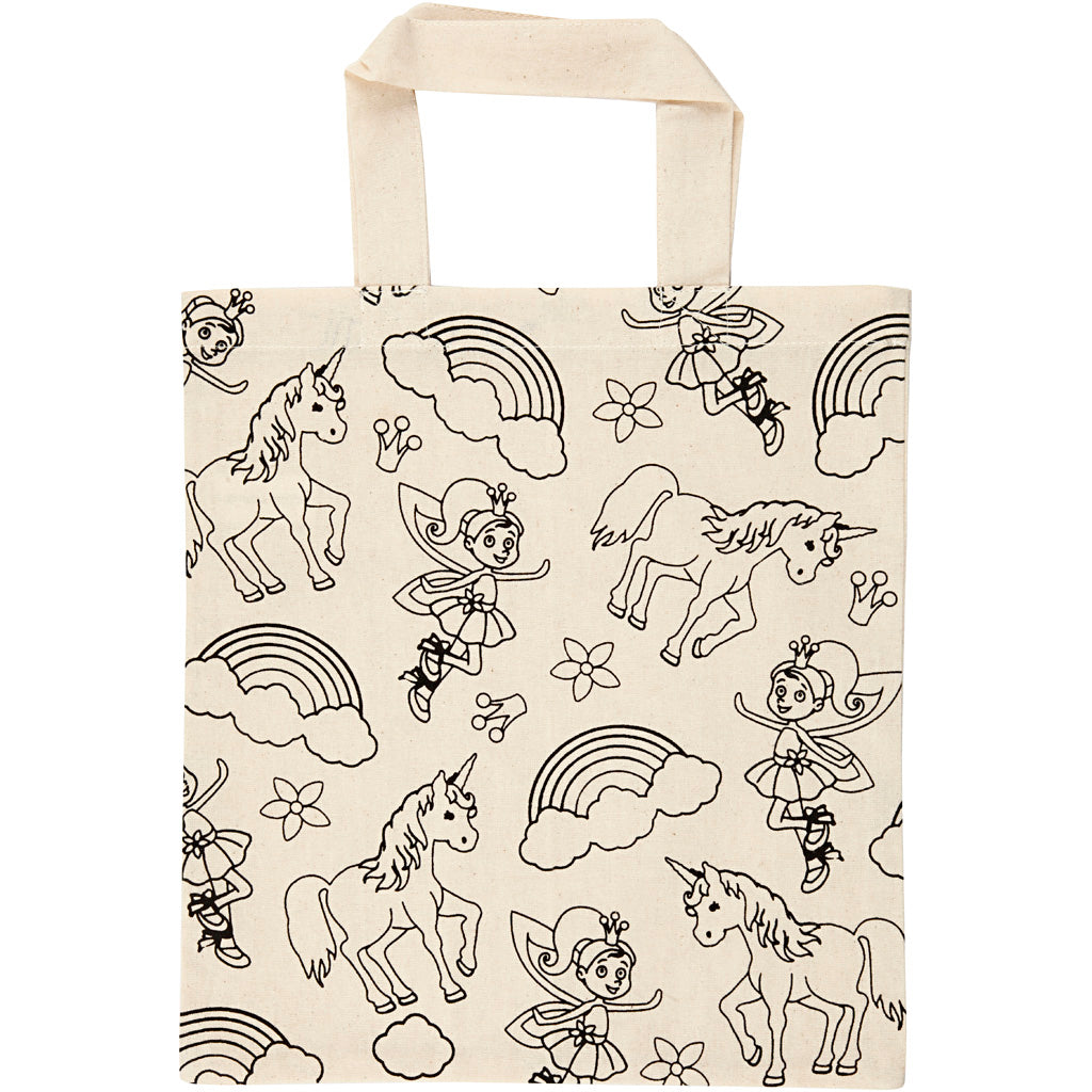 Tote bag, unicorn, size 27,5x30 cm, 135 g, light natural