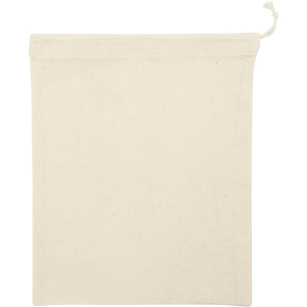 Cloth bag, size 21x25 cm, 110 g, light natural, 5 pc