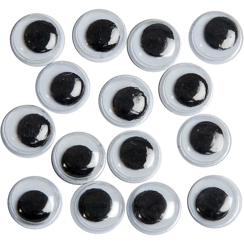 Wiggly Eyes, not sticky, dia. 8 mm, 40 pc