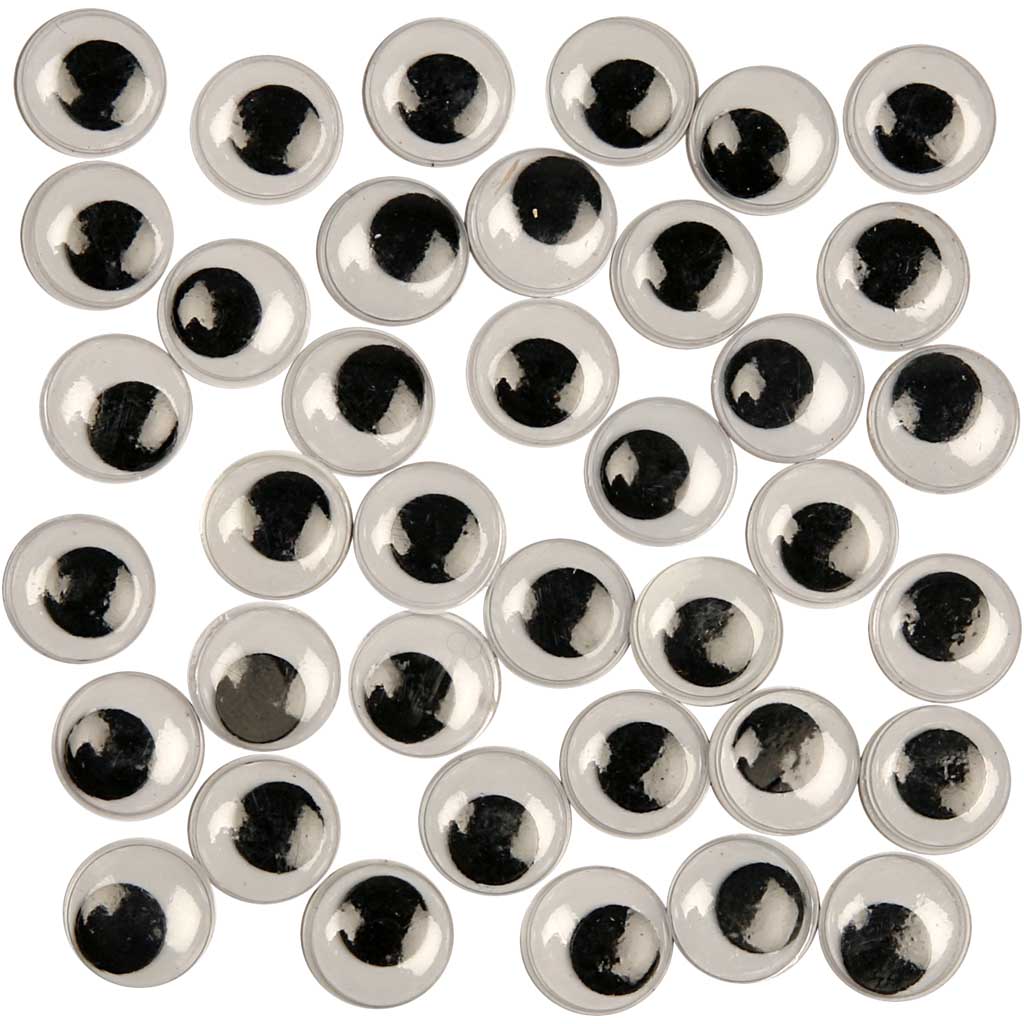 Wiggly Eyes, not sticky, dia. 12 mm, 1000 pc