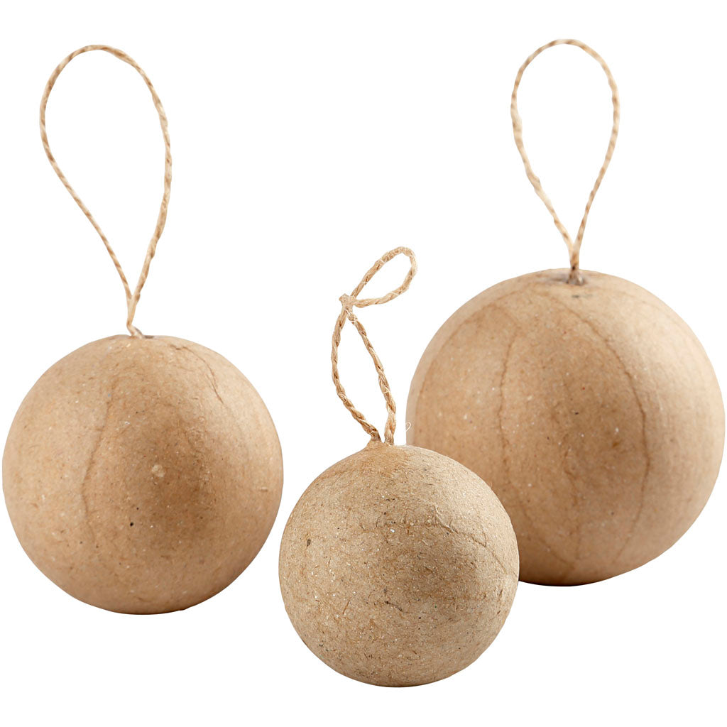 Christmas Ornaments, dia. 4+5+6 cm, 6 pc