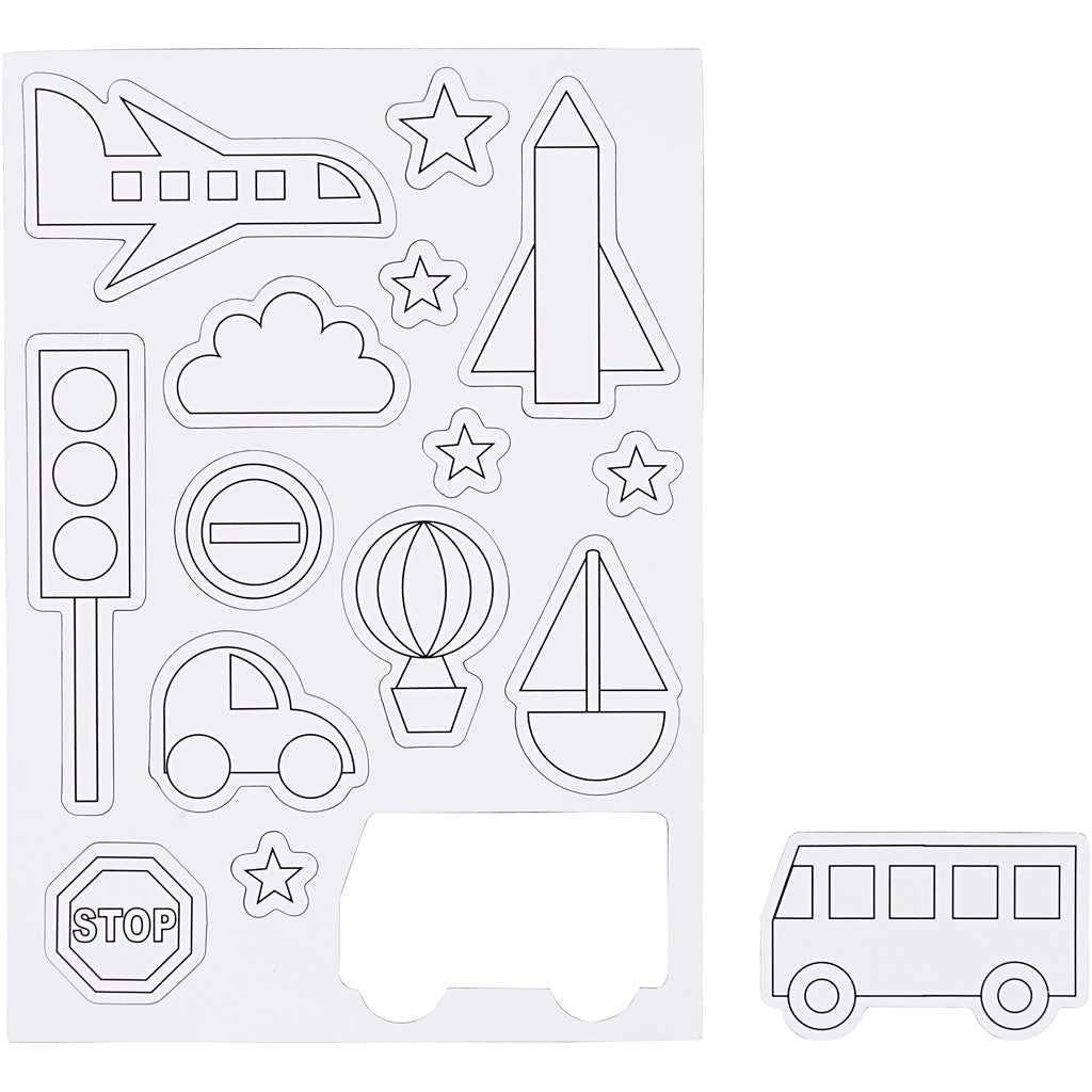 Magnets, Transportation, size 14,85x21 cm, 1 sheet